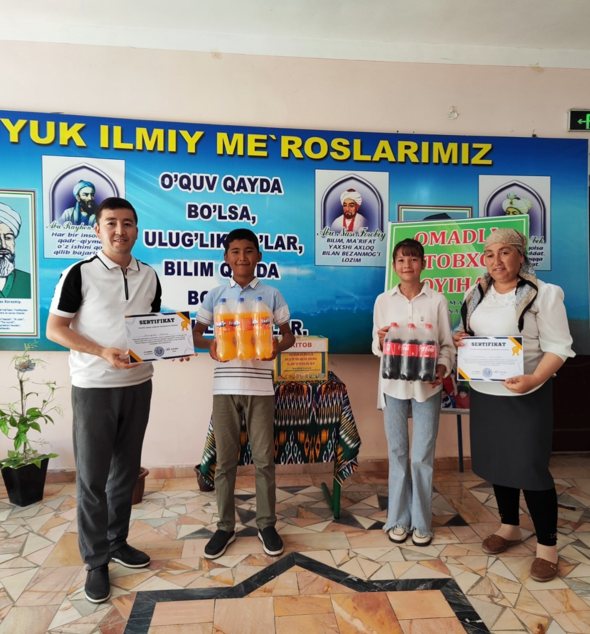 "Omadli kitobxon" loyihasining may oyi gʻoliblari aniqlanib, gʻolib ishtirokchilarga maxsus Diplom va qimmatbaho sovgʻalari topshirildi