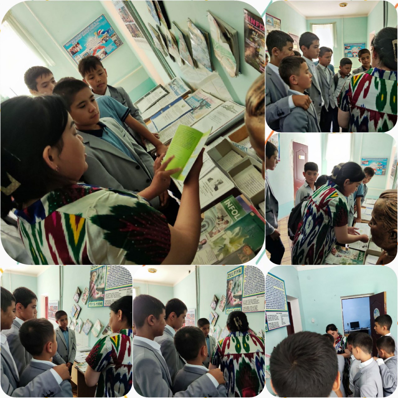 Xon atlas haftaligi doirasida maktab o'quvchilari ishtirokida kutubxona bo'ylab sayohat tashkil etildi.