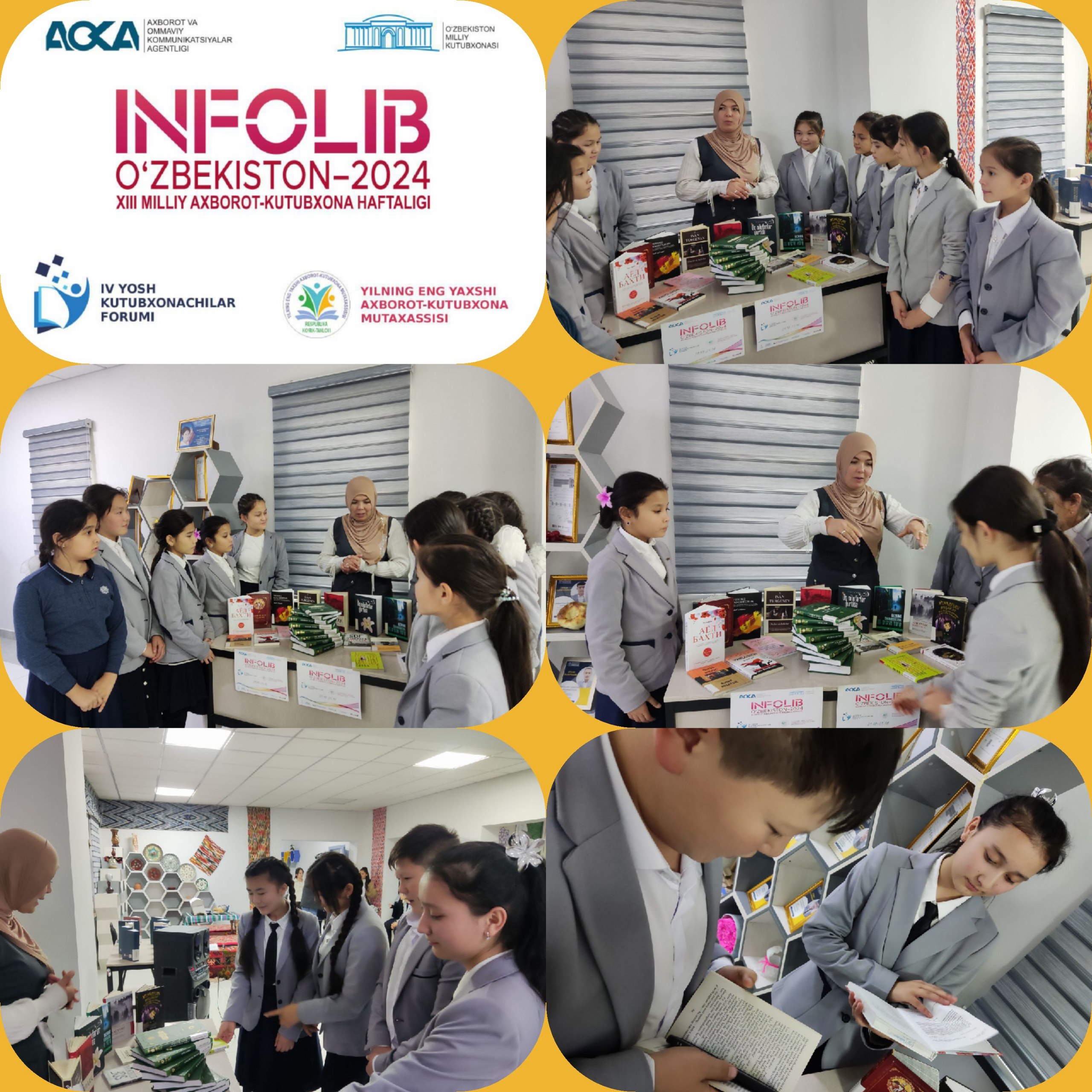 Ixtisoslashtirilgan  maktabning namunaviy  koʻchma kutubxonasi asosida "Millatning bebaho xazinasi " nomli kitob ko‘rgazmasi tashkil qilindi.